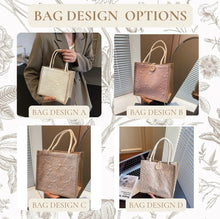 Load image into Gallery viewer, Embroidered Scarf with Embroidered Mini Tote Bag