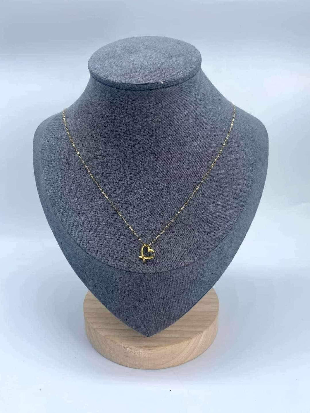 18K Hollow Heart Necklace