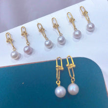 Load image into Gallery viewer, Pearl Dangling Earrings cart@ | 18k
