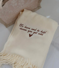 Load image into Gallery viewer, Embroidered Scarf with Embroidered Mini Tote Bag
