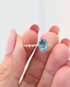 18 HK Setting natural diamond Birthstone | birth month ring
