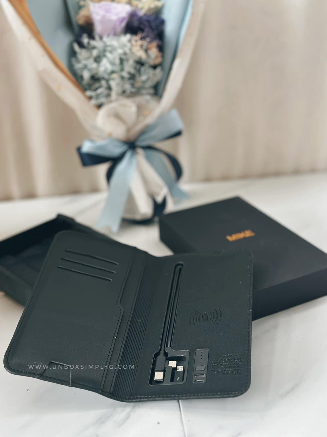 wireless charging powerbank wallet