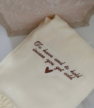 Load image into Gallery viewer, Embroidered Scarf with Embroidered Mini Tote Bag
