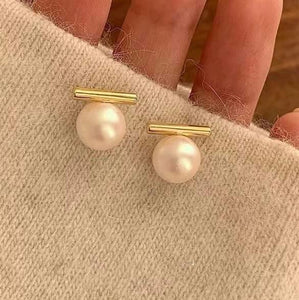 18K Rod Pearl Earrings