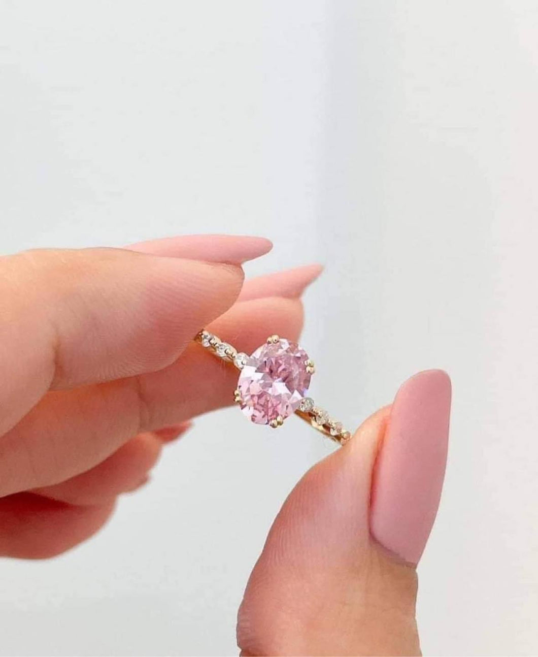 18 HK Setting natural diamond Birthstone | birth month ring