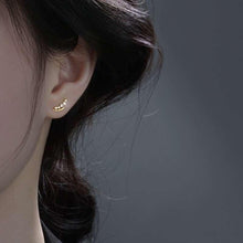 Load image into Gallery viewer, 18k minimalist star stud earrings
