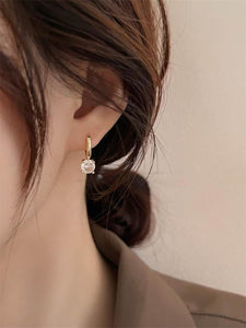 18k minimalist stone dangling earrings