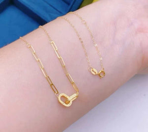 18k Saudi Gold Minimalist Necklace