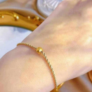 18K Saudi Gold Minimalist Ball Bracelet