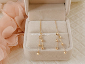 18K Saudi Gold Dangling Earrings