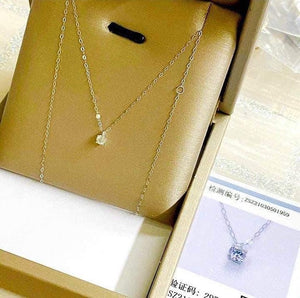 18k solitaire mini diamond necklace