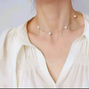 18k freshwater pearl minimalist necklace