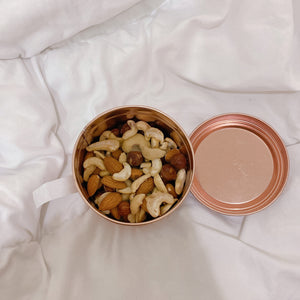 Mixed Nuts in Rose Gold Tin Can