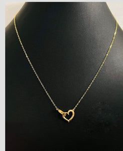 18K love lock necklace