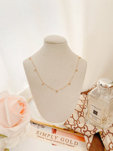 Dainty Fully Adjustable Station Real | Natural Diamond Necklace